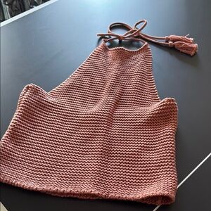 Pink Knit Halter Top